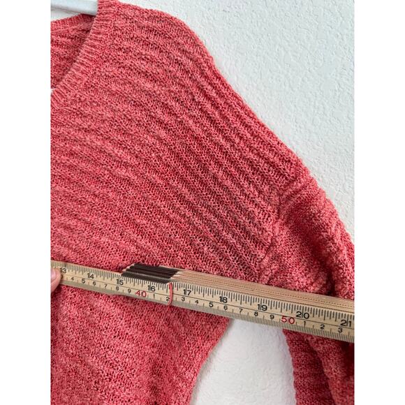 Women's Calvin Klein Pink Sweater Knitted V-Neck Casual Comfy Winter Small - Picture 3 of 10